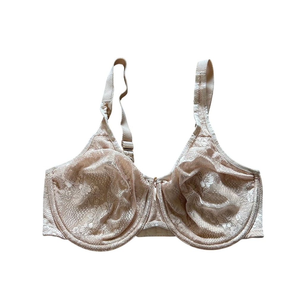 Wacoal 855244 Clear Classic Underwire Lace‎ Bra Sand Nude 34DD
